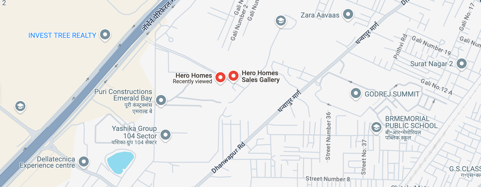 Hero Homes T8 Location Map